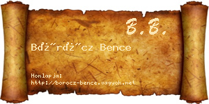Böröcz Bence névjegykártya