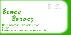 bence borocz business card