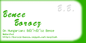 bence borocz business card